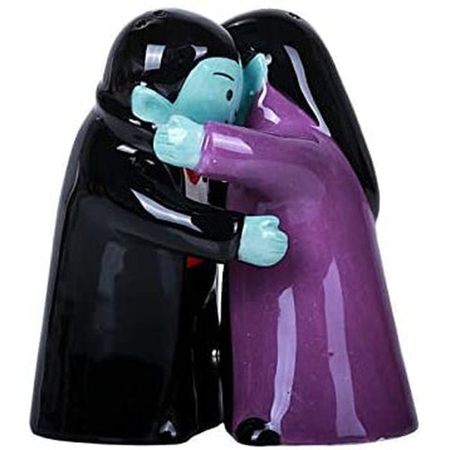 3.5" Hugging Vampires Magnetic Ceramic Salt and Pepper Shakers Set - Magick Magick.com