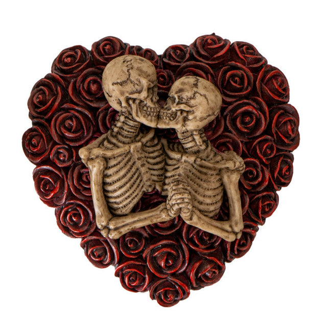 3.5" Love Never Dies Skeleton Heart Display Box - Magick Magick.com