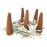 3.5" Natural White Sage Smudge Cones (5 Pack) - Magick Magick.com