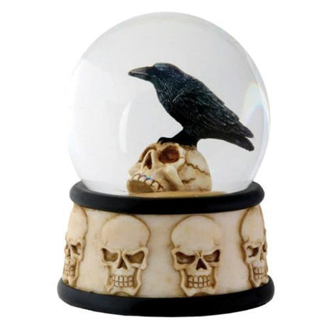 3.5" Raven on Skull Water Globe - Magick Magick.com