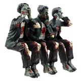 3.5" Walking Undead Zombie Statue Set - See, Hear, Speak No Evil (Set of 3) - Magick Magick.com