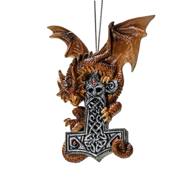 3.6" Dragon Ornament - Mjolnir Guardian - Magick Magick.com