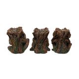 3.6" Sitting Greenman Statue Set - See, Hear, Speak No Evil (Set of 3) - Magick Magick.com