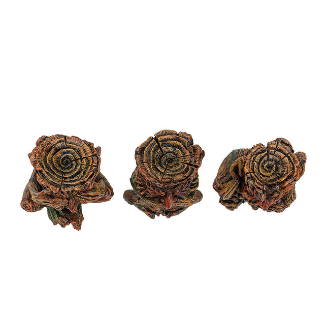 3.6" Sitting Greenman Statue Set - See, Hear, Speak No Evil (Set of 3) - Magick Magick.com