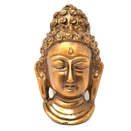 3.75" Buddha Solid Brass Mask / Wall Hanging - Magick Magick.com