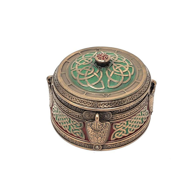 3.75" Celtic Pattern Round Trinket Display Box - Magick Magick.com