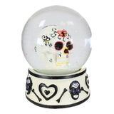 3.75" Day of the Dead Water Globe - White Black - Magick Magick.com