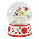 3.75" Day of the Dead Water Globe - White Red - Magick Magick.com