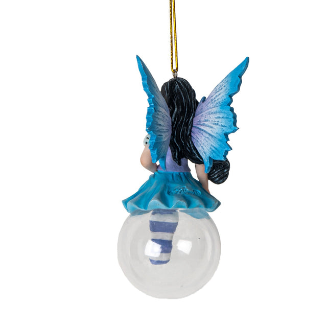 4" Amy Brown Tree Ornament - Flora Bubble Rider Fairy - Magick Magick.com