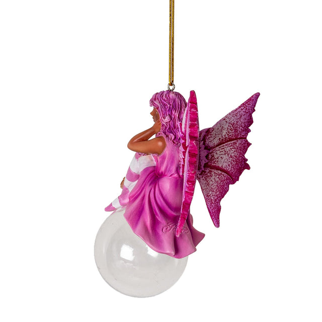 4" Amy Brown Tree Ornament - Peony Bubble Rider Fairy - Magick Magick.com