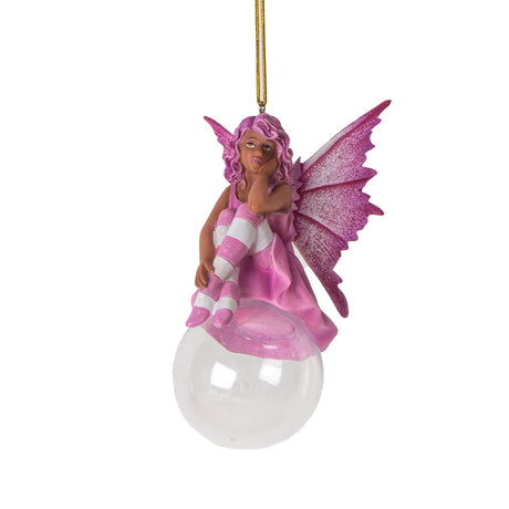 4" Amy Brown Tree Ornament - Peony Bubble Rider Fairy - Magick Magick.com