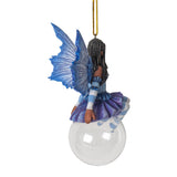 4" Amy Brown Tree Ornament - Violet Bubble Rider Fairy - Magick Magick.com