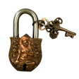 4" Antique Goddess Tara Brass Lock with Keys - Magick Magick.com