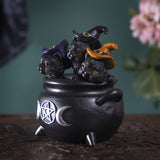 4" Black Kittens in Cauldron Statue - Magick Magick.com