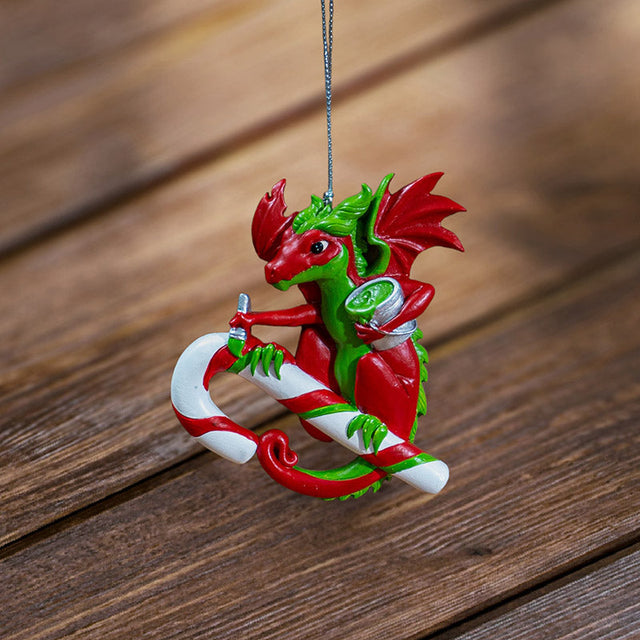 4" Candy Cane Dragon Ornament by Ruth Thompson - Magick Magick.com