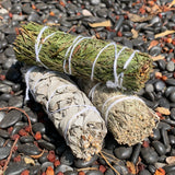 4" Cedar, White & Blue Sage Smudge Stick (3 Pack) - Magick Magick.com