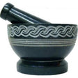 4" Celtic Knot Carved Soapstone Mortar and Pestle - Magick Magick.com