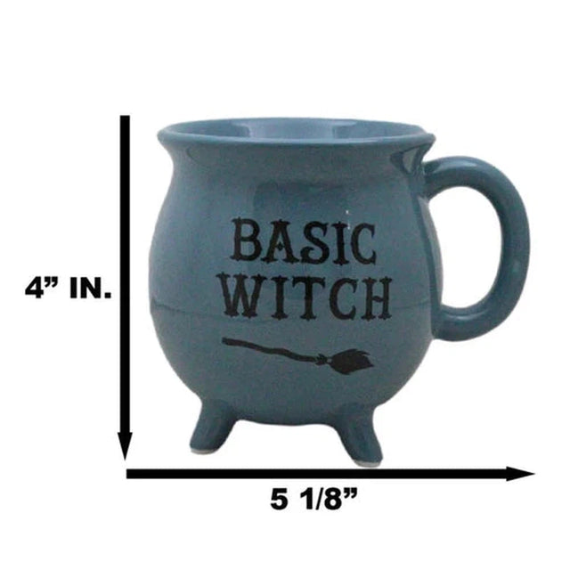 4" Ceramic Cauldron Mug - Basic Witch Blue - Magick Magick.com