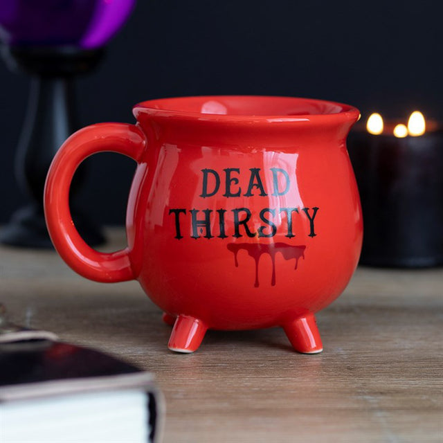 4" Ceramic Cauldron Mug - Dead Thirsty Red - Magick Magick.com