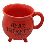 4" Ceramic Cauldron Mug - Dead Thirsty Red - Magick Magick.com