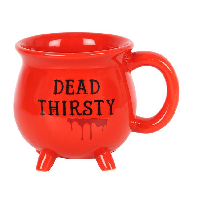 4" Ceramic Cauldron Mug - Dead Thirsty Red - Magick Magick.com