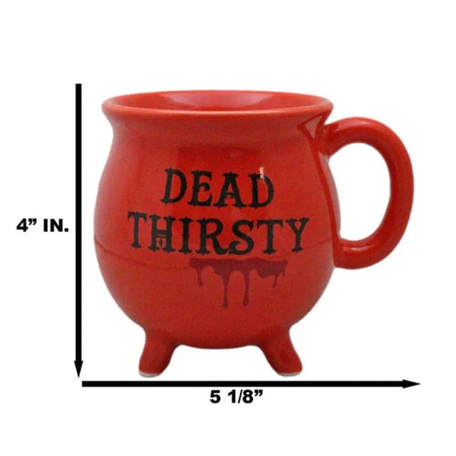 4" Ceramic Cauldron Mug - Dead Thirsty Red - Magick Magick.com