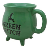 4" Ceramic Cauldron Mug - Green Witch - Magick Magick.com