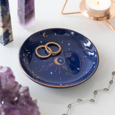 4" Ceramic Trinket Dish - Crescent Moon - Magick Magick.com
