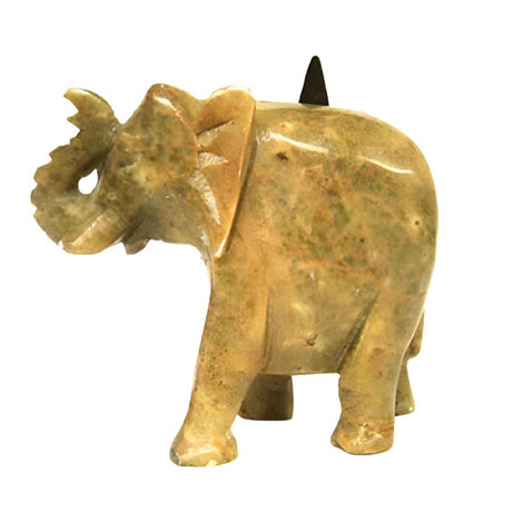 4" Elephant Soapstone Stick & Cone Incense Holder - Magick Magick.com