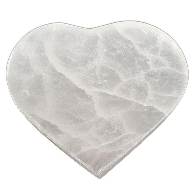 4" Selenite Charging Plate - Heart - Magick Magick.com