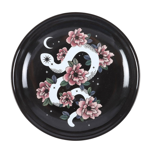 4" Serpentine Floral Snake Trinket Dish - Magick Magick.com