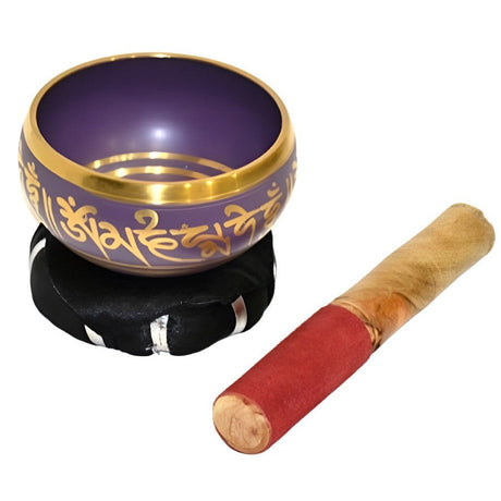 4" Tibetan Singing Bowl with Cushion - Violet - Magick Magick.com