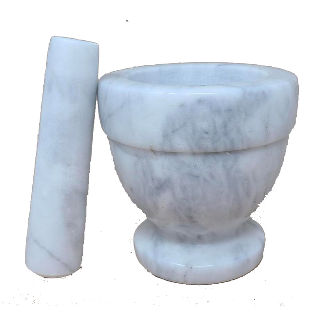 4" White Marble Mortar & Pestle - Magick Magick.com