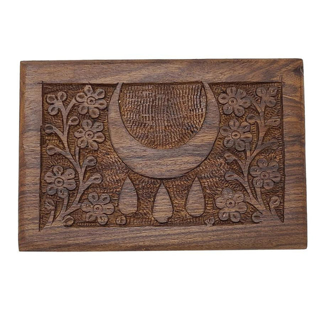 4" x 6" Carved Wood Box with Latch - Blessing Symbol - Magick Magick.com