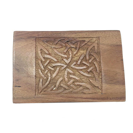 4" x 6" Carved Wood Box with Latch - Celtic - Magick Magick.com