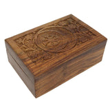 4" x 6" Carved Wood Box with Latch - Seax Wicca - Magick Magick.com