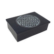 4" x 6" Flower of Life Carved Black Soapstone Box - Magick Magick.com