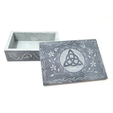 4" x 6" Triquetra Carved Soapstone Box - Magick Magick.com