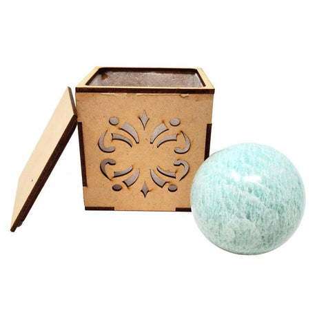 40-55 mm Gemstone Sphere with Box - Amazonite - Magick Magick.com