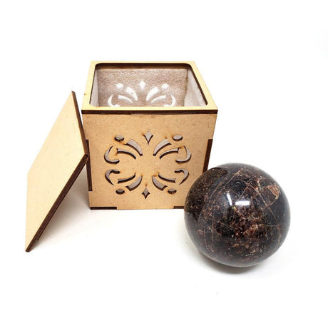 40-55 mm Gemstone Sphere with Box - Garnet - Magick Magick.com