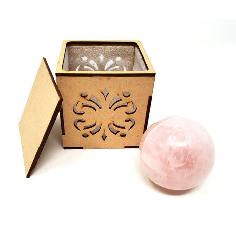 40-55 mm Gemstone Sphere with Box - Rose Quartz - Magick Magick.com
