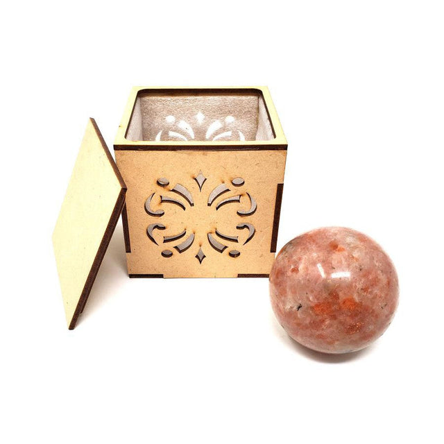 40-55 mm Gemstone Sphere with Box - Sunstone - Magick Magick.com