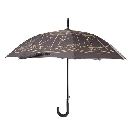 42" Astrology Wheel Black & Gold Umbrella