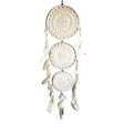 42" Dream Catcher - Crochet White Three Rings - Magick Magick.com