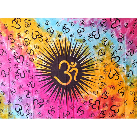 44" x 72" Om Tie Dye Tapestry - Magick Magick.com