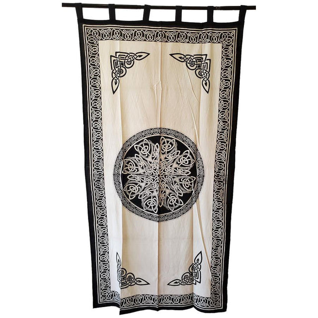 44" x 88" Celtic Knot White Cotton Curtain - Magick Magick.com