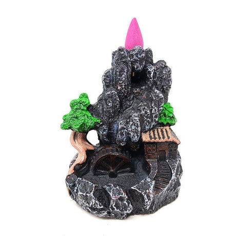 4.25" Mountain Waterfall Backflow Cone Incense Burner - Magick Magick.com