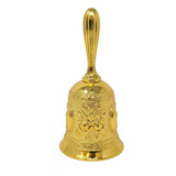 4.5" Floral Altar Hand Bell in Gold Finish - Magick Magick.com