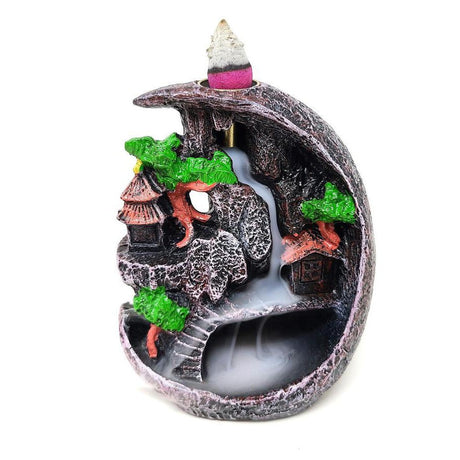 4.5" Mountain Waterfall Backflow Cone Incense Burner - Magick Magick.com