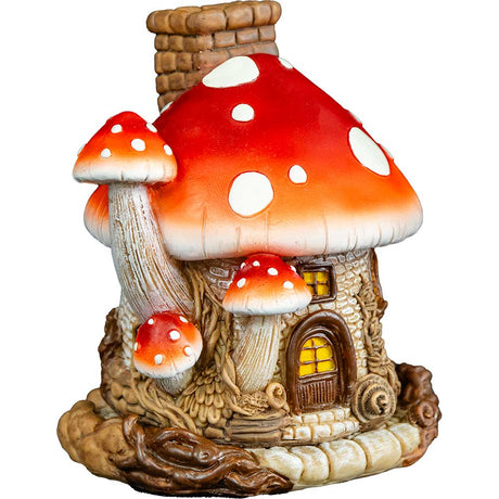 4.5" Mushroom House Polyresin Cone Incense Burner - Magick Magick.com